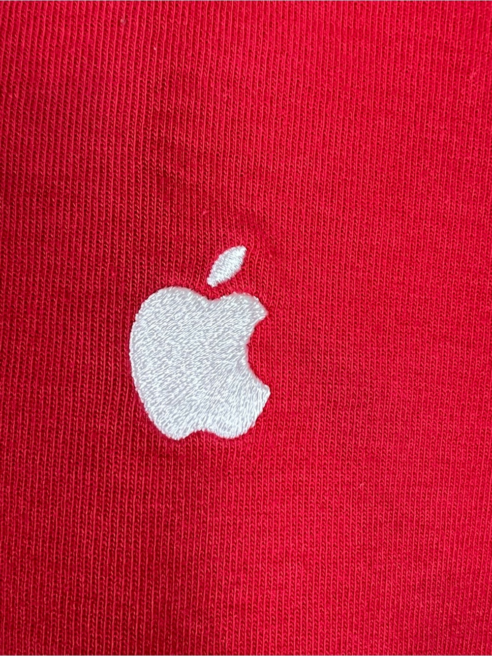Apple Sweatshirt Womens Small Red Quarter Zip Pullover Raglan Embroidered Logo - Picture 3 of 10